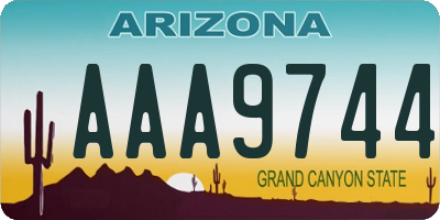 AZ license plate AAA9744