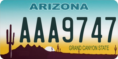 AZ license plate AAA9747