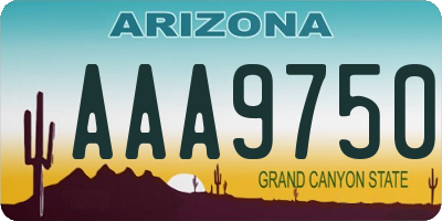 AZ license plate AAA9750