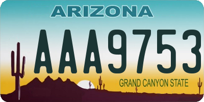 AZ license plate AAA9753