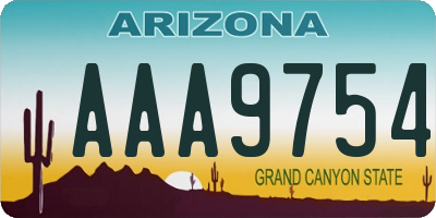 AZ license plate AAA9754