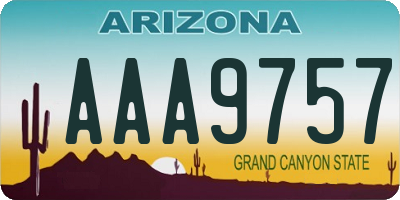 AZ license plate AAA9757