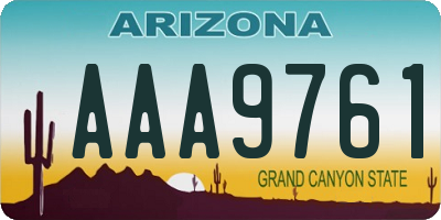 AZ license plate AAA9761