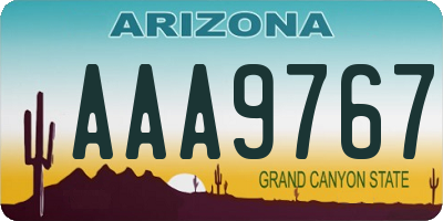 AZ license plate AAA9767