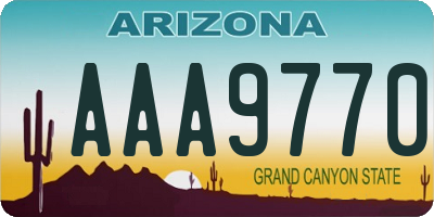 AZ license plate AAA9770