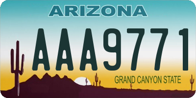 AZ license plate AAA9771