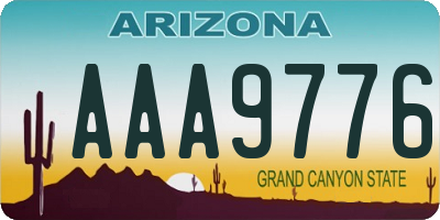 AZ license plate AAA9776