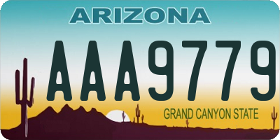 AZ license plate AAA9779