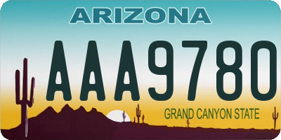 AZ license plate AAA9780