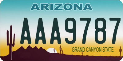 AZ license plate AAA9787