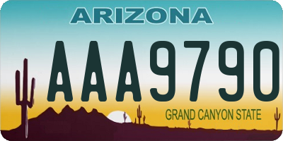 AZ license plate AAA9790