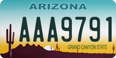 AZ license plate AAA9791