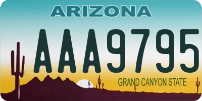 AZ license plate AAA9795