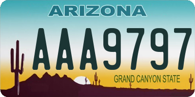 AZ license plate AAA9797