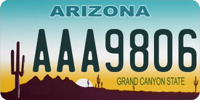 AZ license plate AAA9806