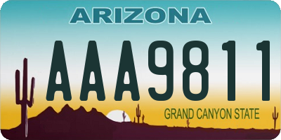 AZ license plate AAA9811