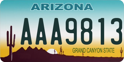 AZ license plate AAA9813