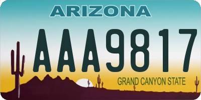 AZ license plate AAA9817