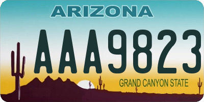 AZ license plate AAA9823