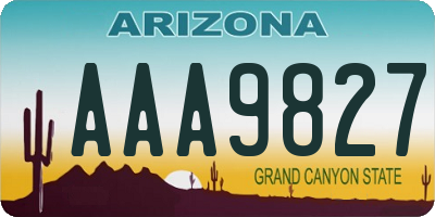 AZ license plate AAA9827