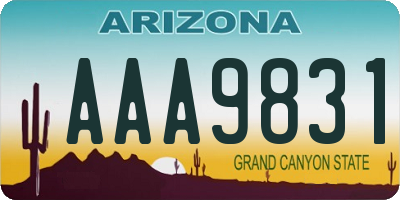 AZ license plate AAA9831