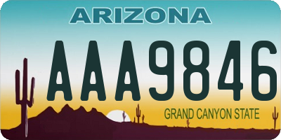 AZ license plate AAA9846