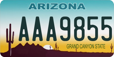 AZ license plate AAA9855