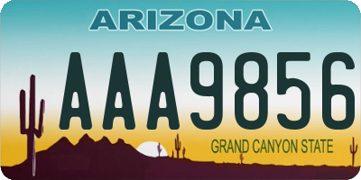 AZ license plate AAA9856