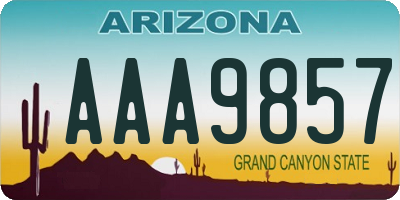 AZ license plate AAA9857