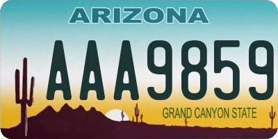 AZ license plate AAA9859