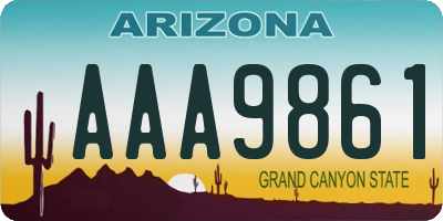 AZ license plate AAA9861