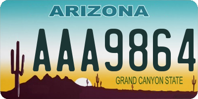 AZ license plate AAA9864