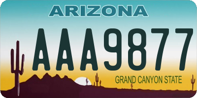 AZ license plate AAA9877