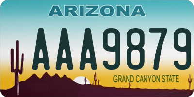 AZ license plate AAA9879