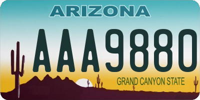 AZ license plate AAA9880