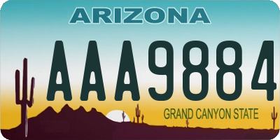 AZ license plate AAA9884