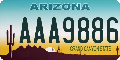 AZ license plate AAA9886