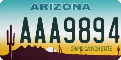 AZ license plate AAA9894