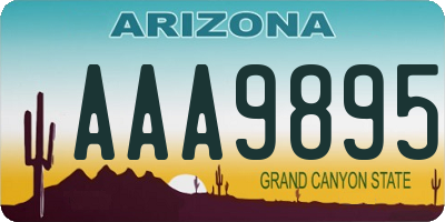 AZ license plate AAA9895