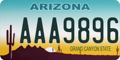 AZ license plate AAA9896