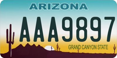 AZ license plate AAA9897