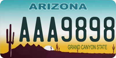 AZ license plate AAA9898