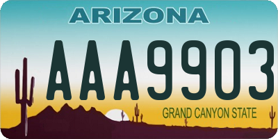 AZ license plate AAA9903