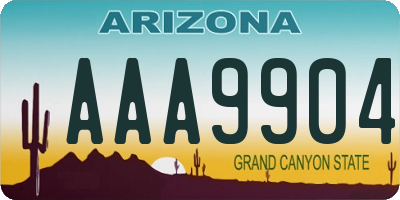 AZ license plate AAA9904