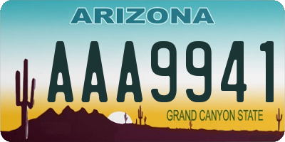 AZ license plate AAA9941