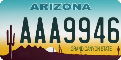 AZ license plate AAA9946