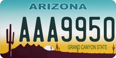 AZ license plate AAA9950