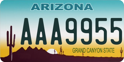 AZ license plate AAA9955