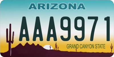 AZ license plate AAA9971