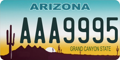 AZ license plate AAA9995